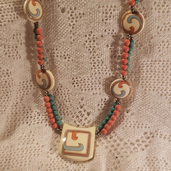 Vintage ceramic necklace - Picture 1 of 4
